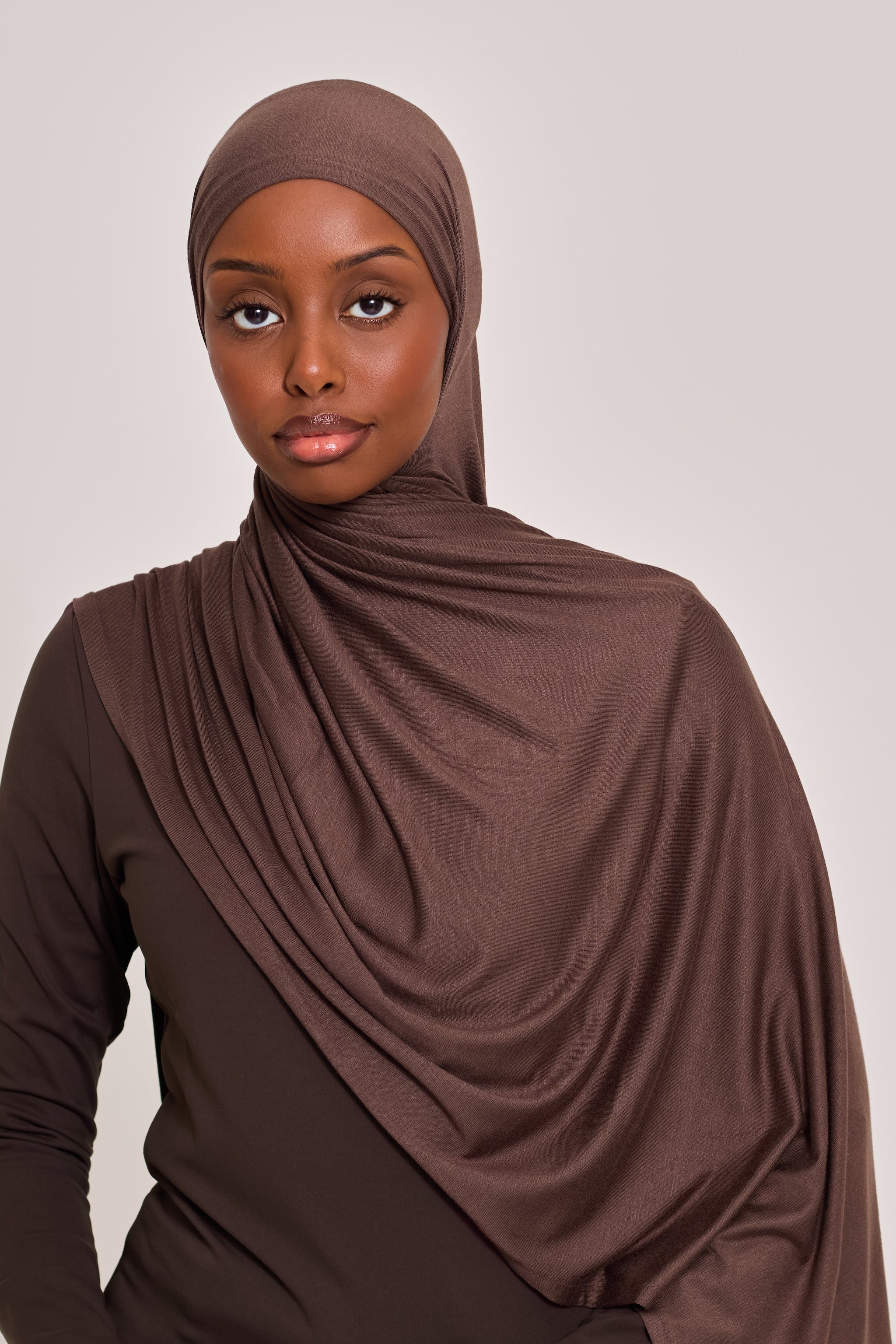 Chocolate Cotton Jersey Hijab