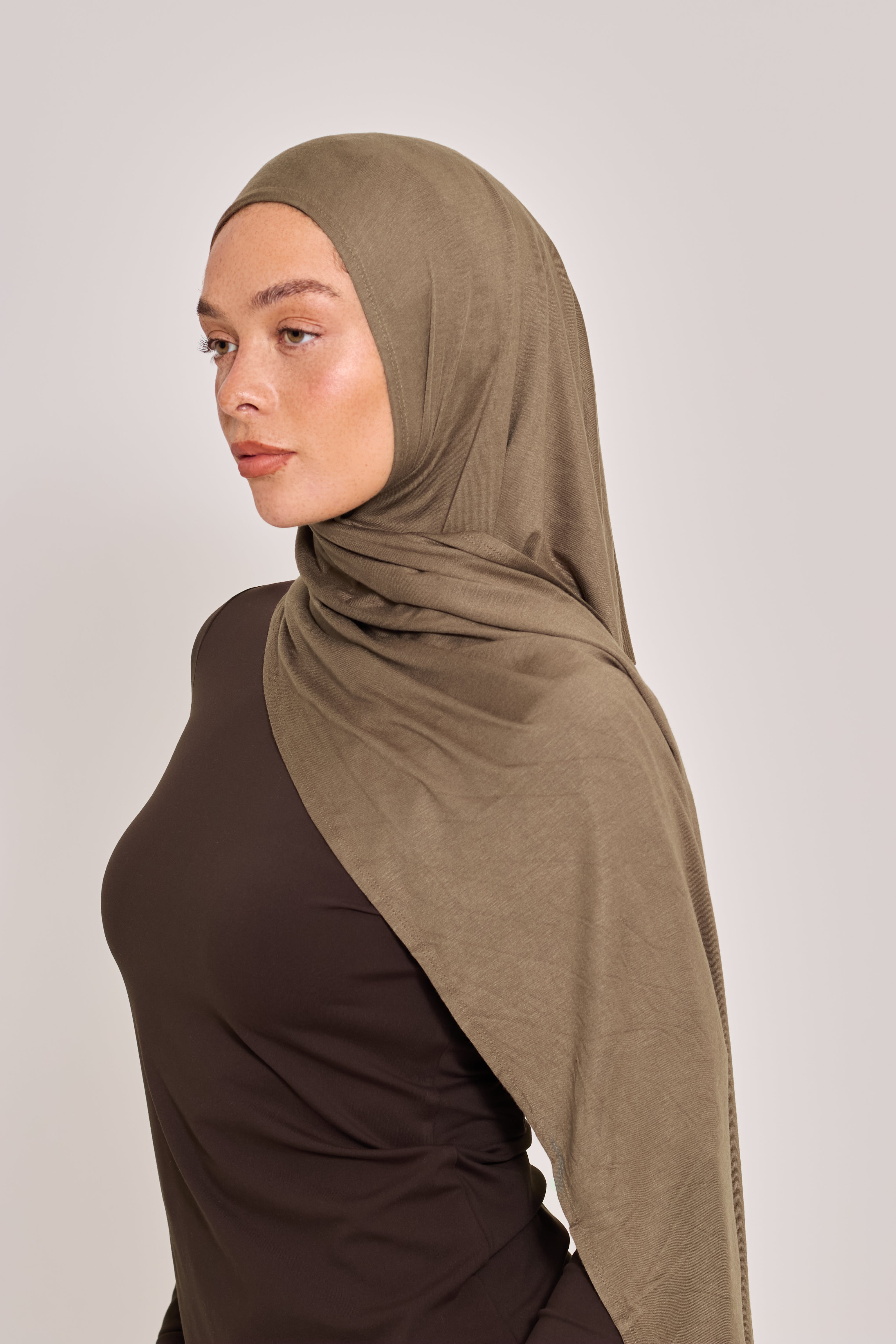 Cocoa Cotton Jersey Hijab