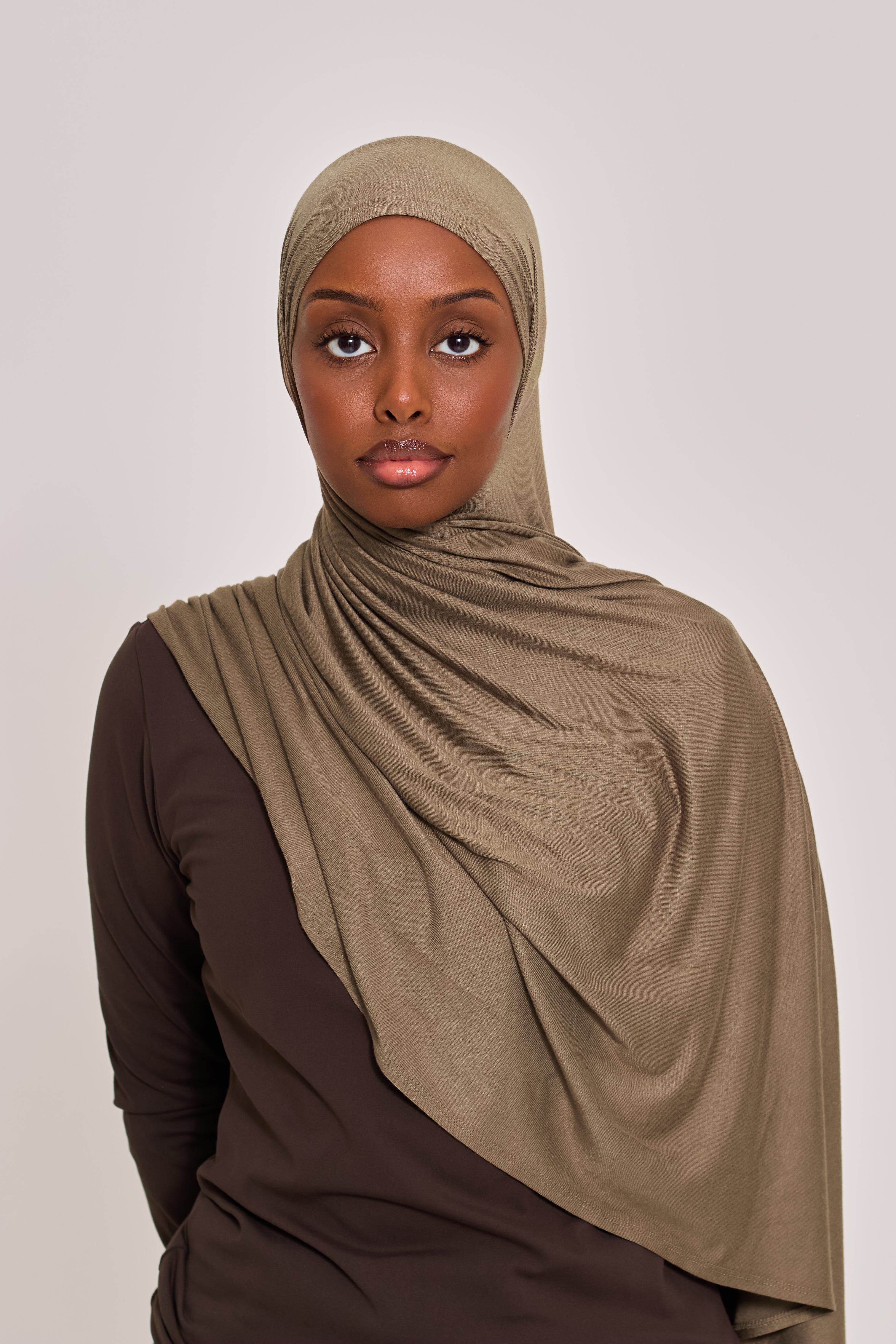 Cocoa Cotton Jersey Hijab