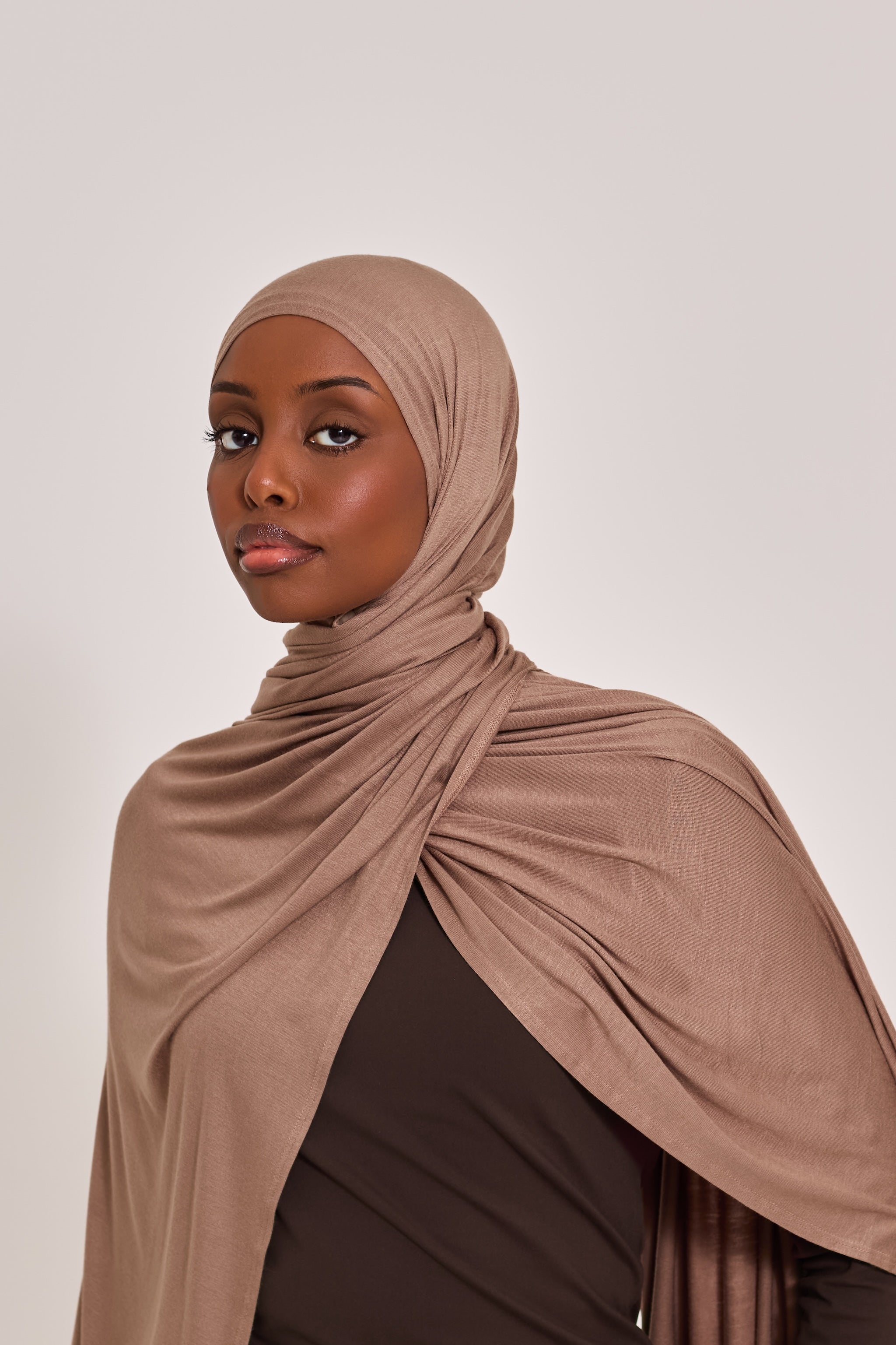 Light Brown Cotton Jersey Hijab