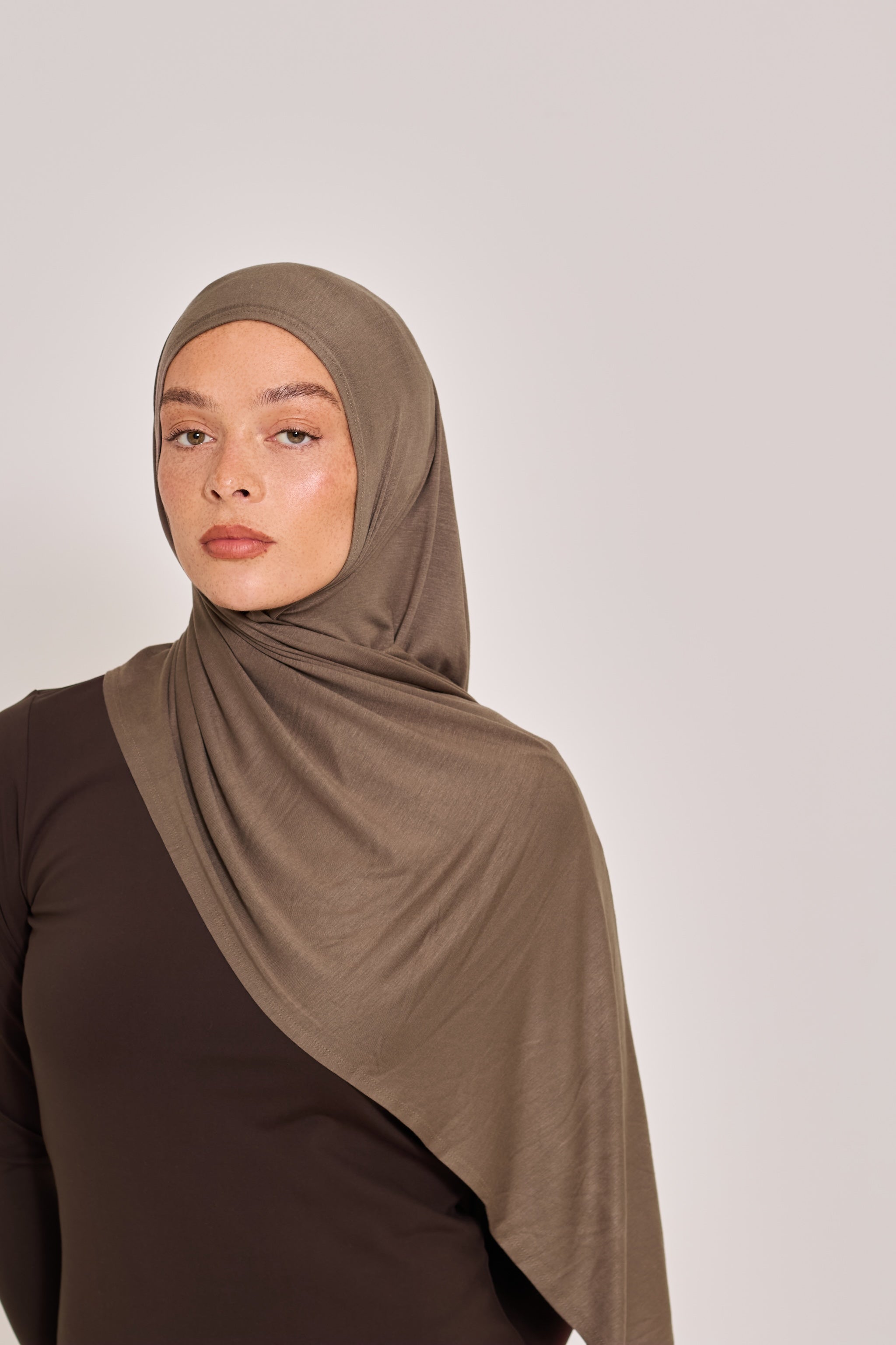 Stone Cotton Jersey Hijab