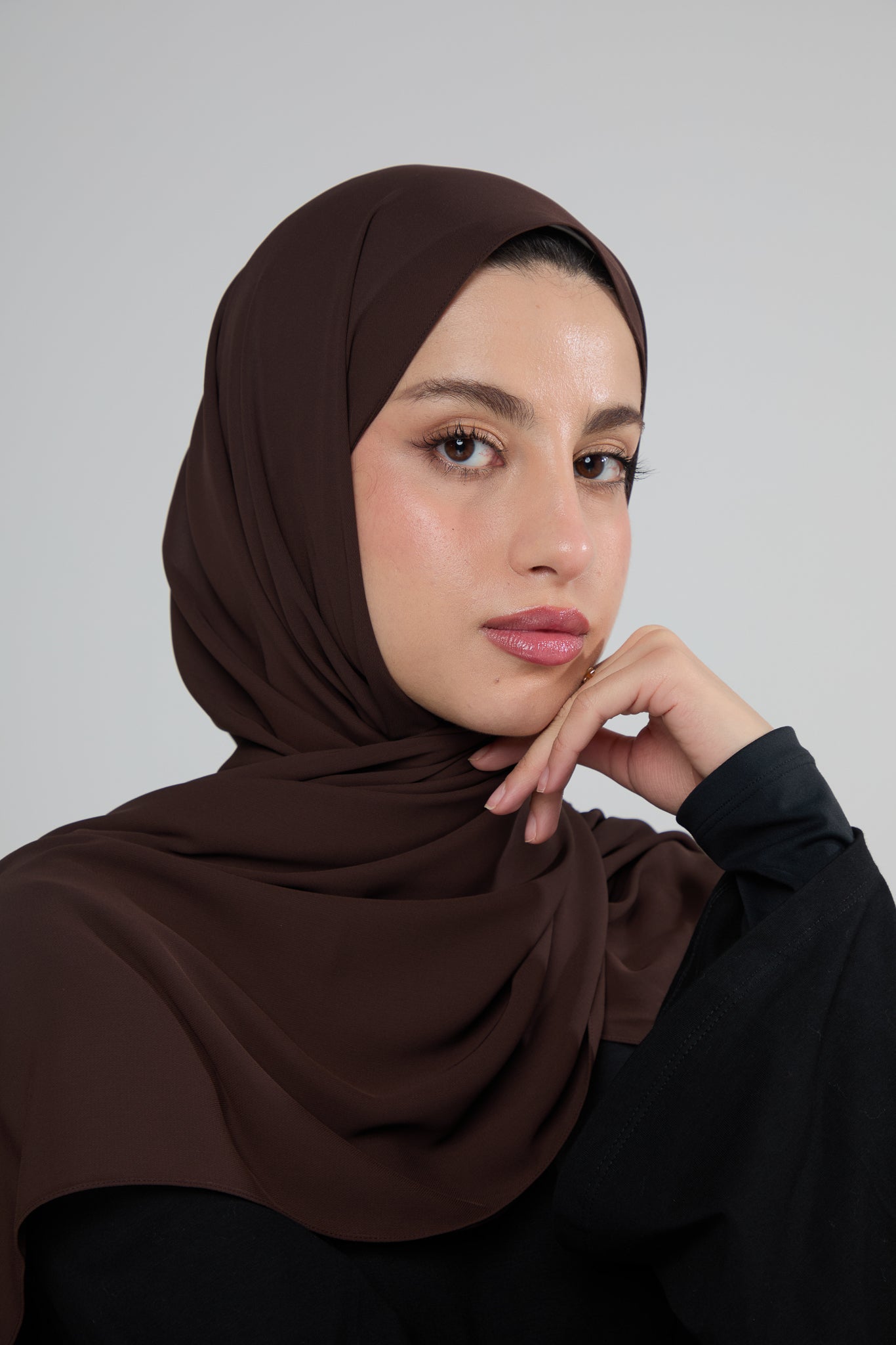 Dark Brown Chiffon Hijab