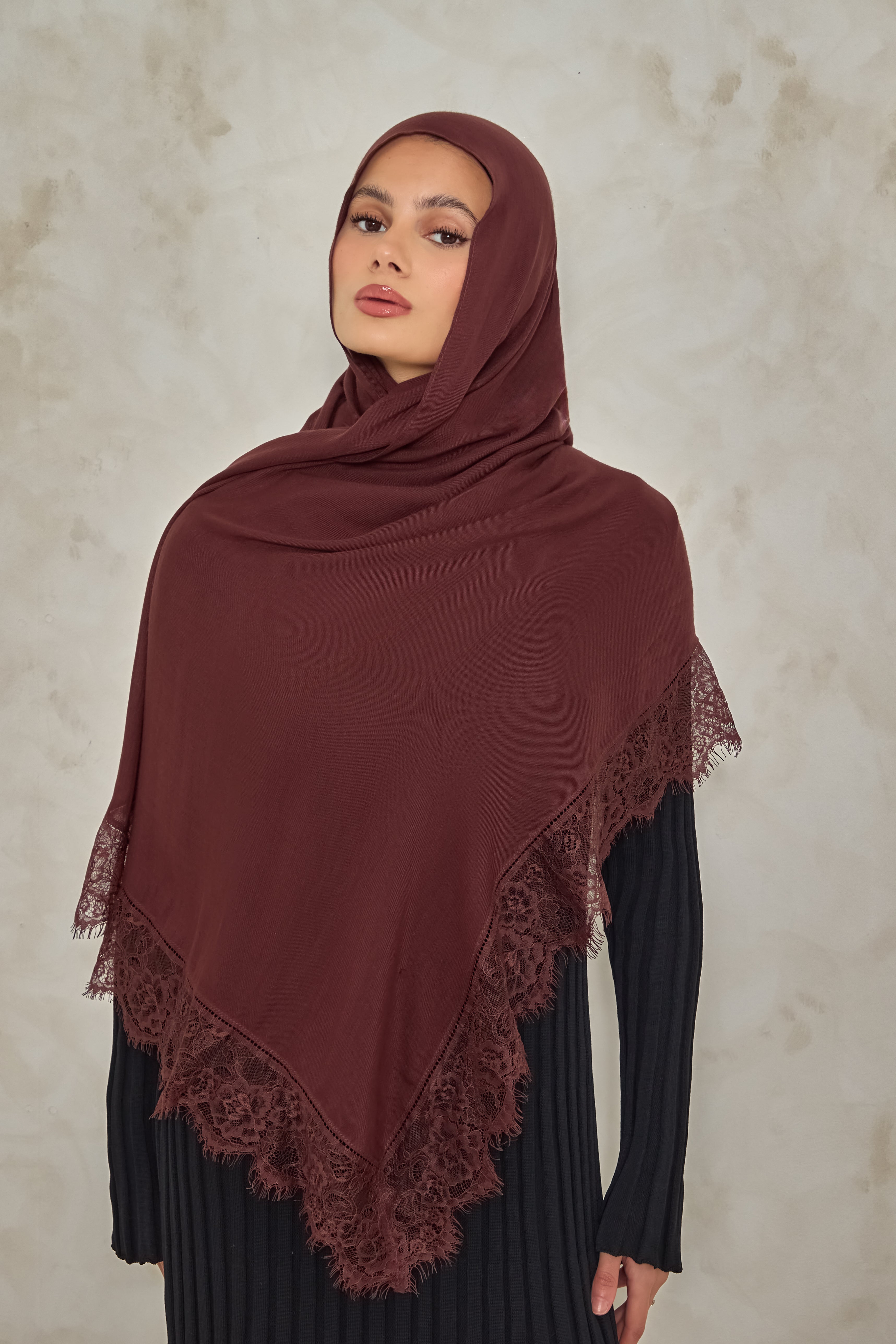 Espresso Lace Modal Hijab