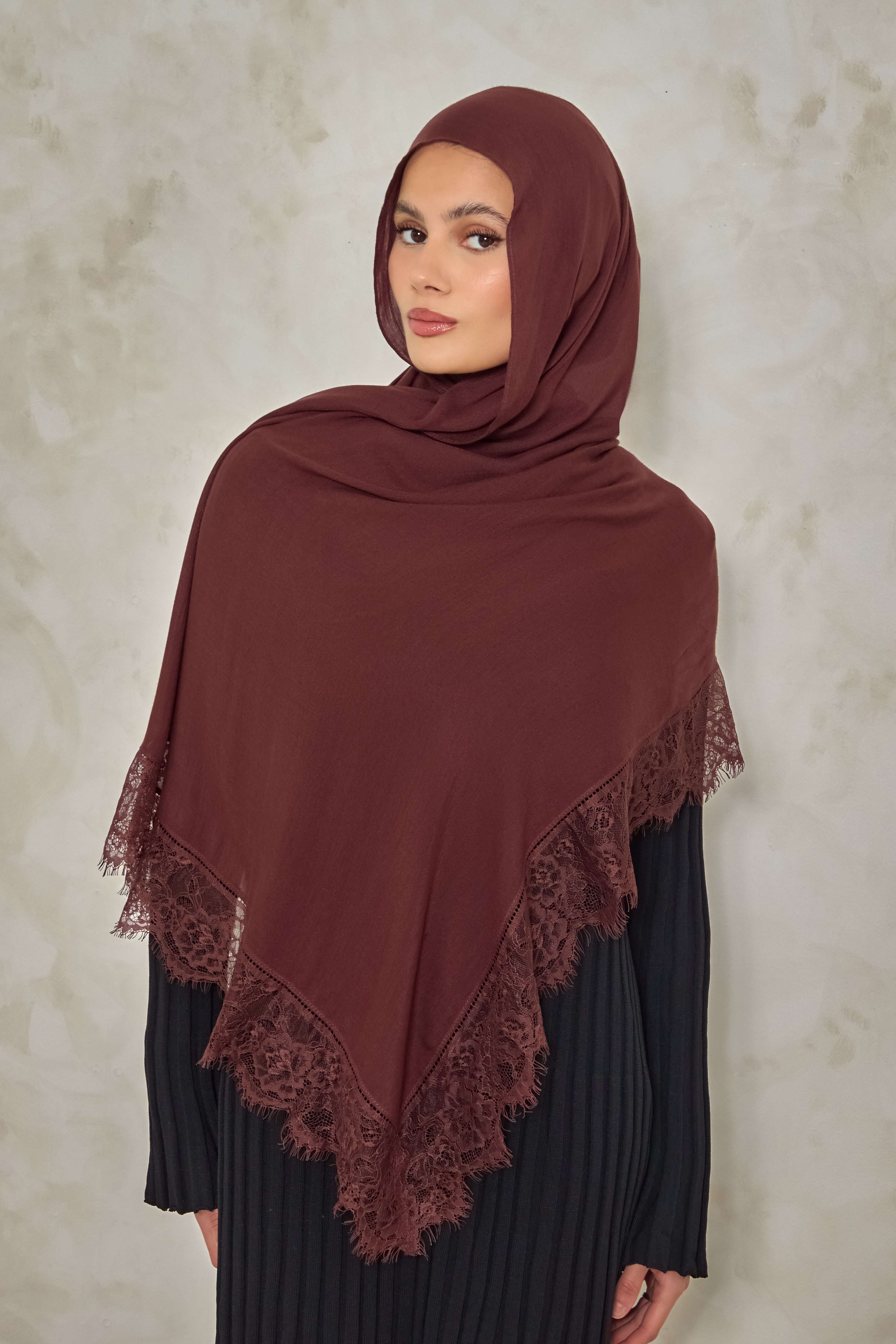 Espresso Lace Modal Hijab