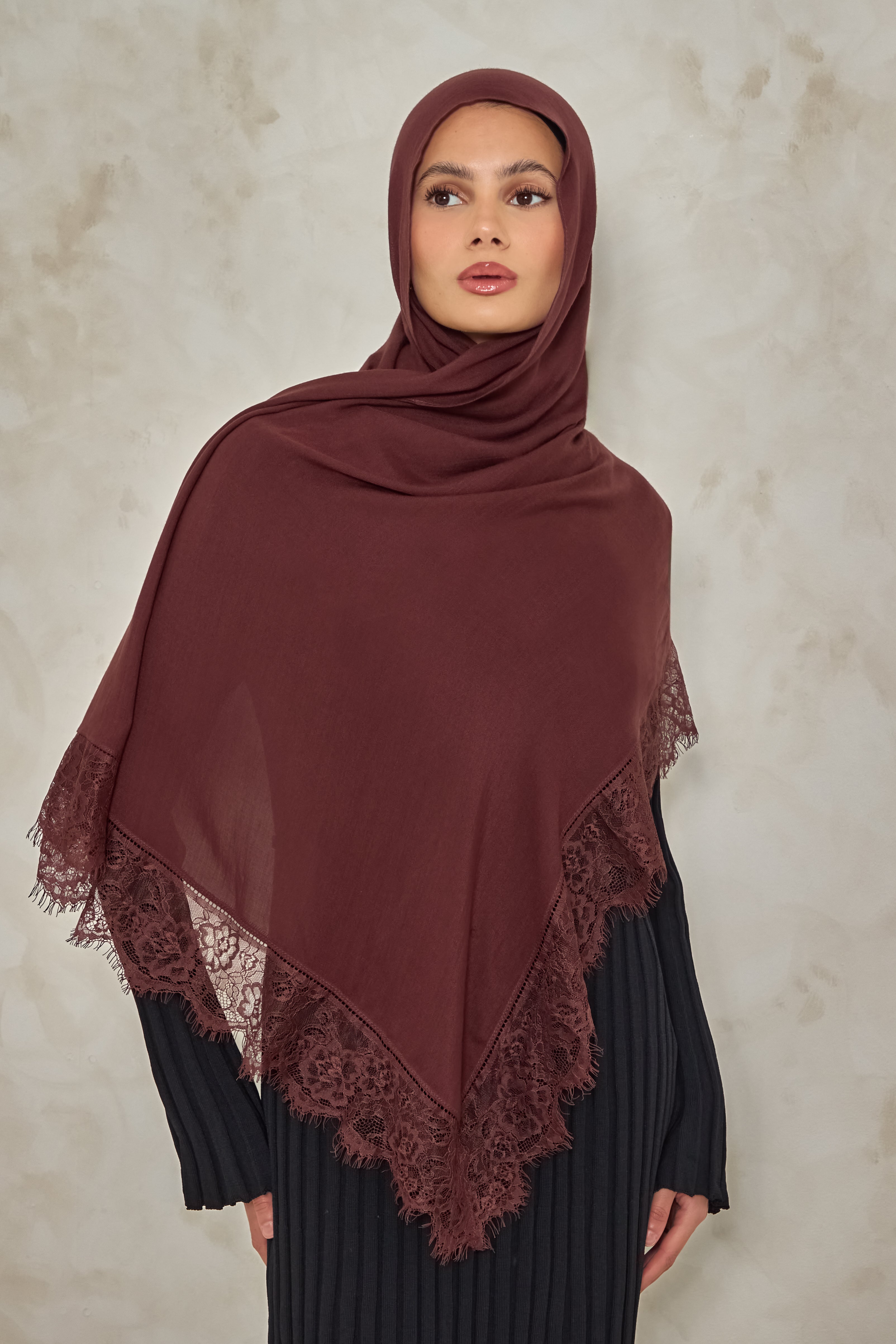 Espresso Lace Modal Hijab