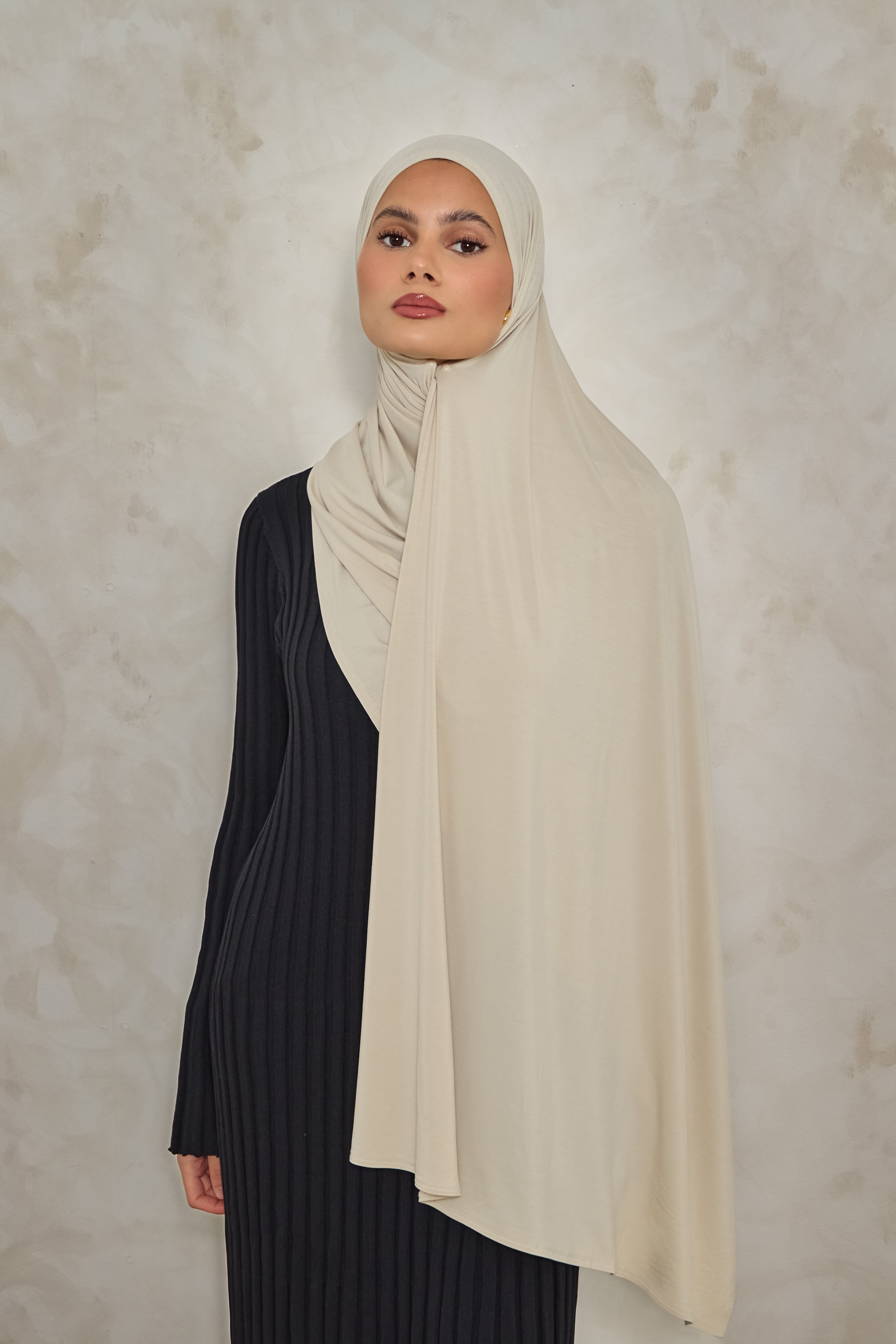 Greige Bamboo Jersey Hijab