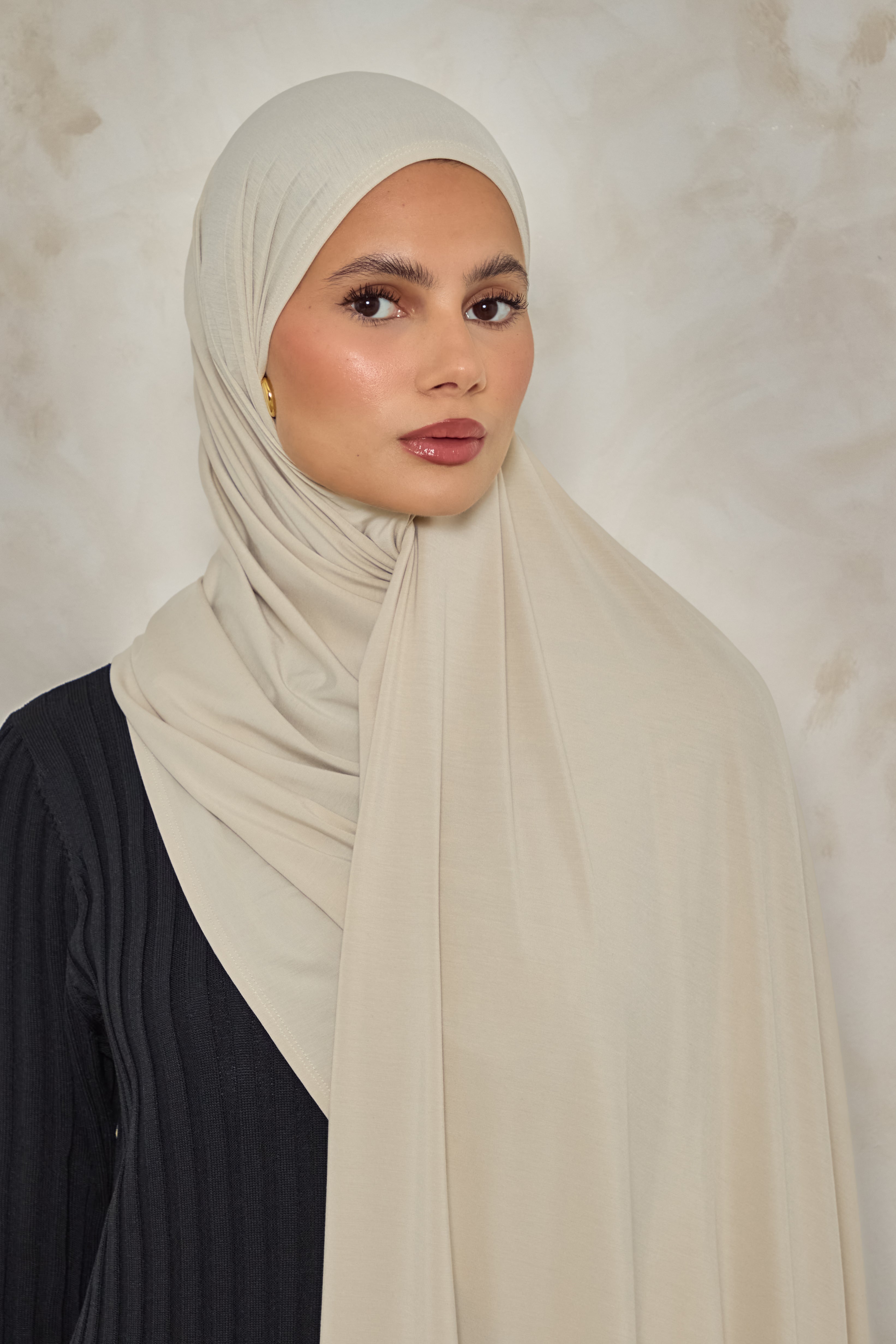 Greige Bamboo Jersey Hijab