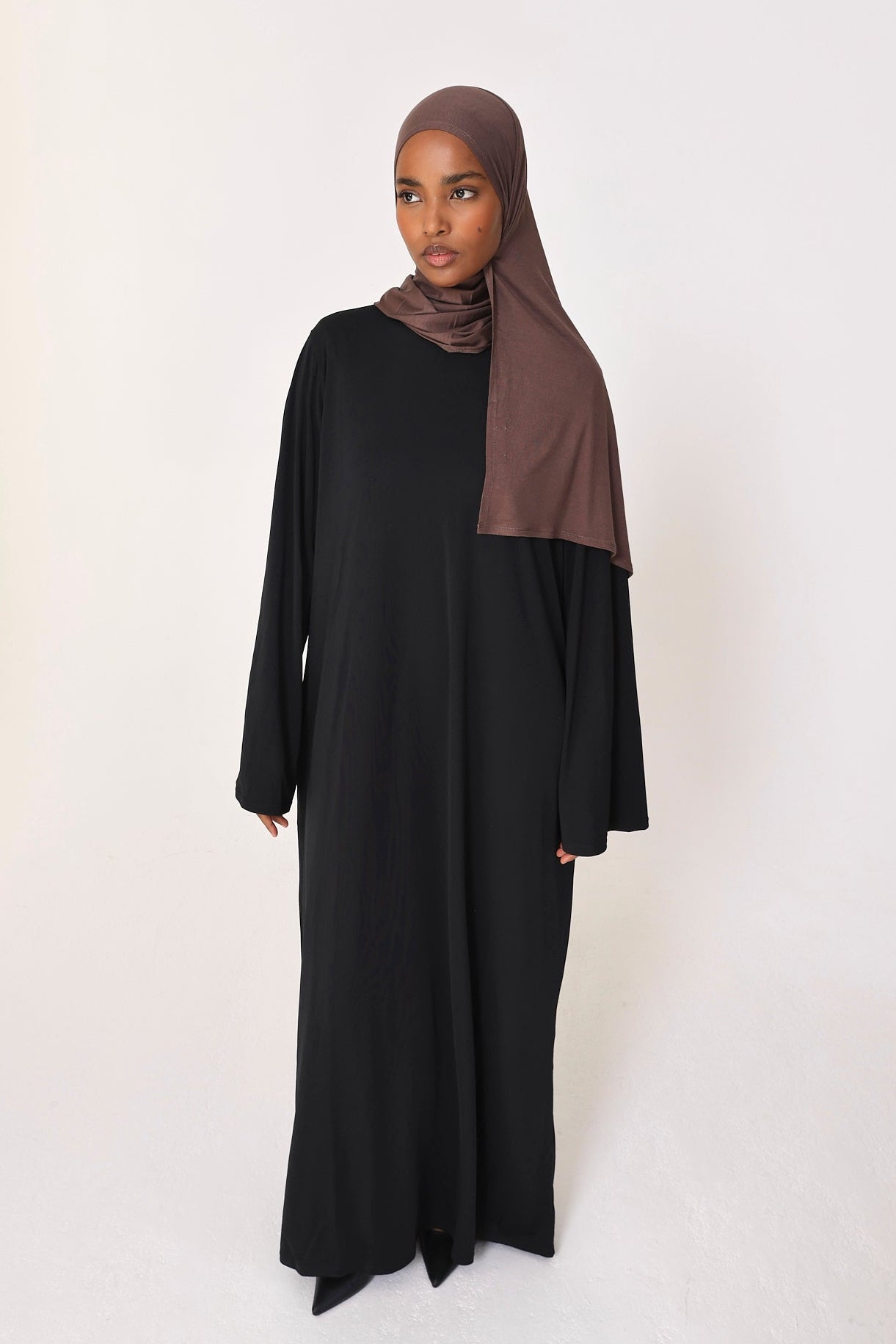 Black Basic Jersey Abaya
