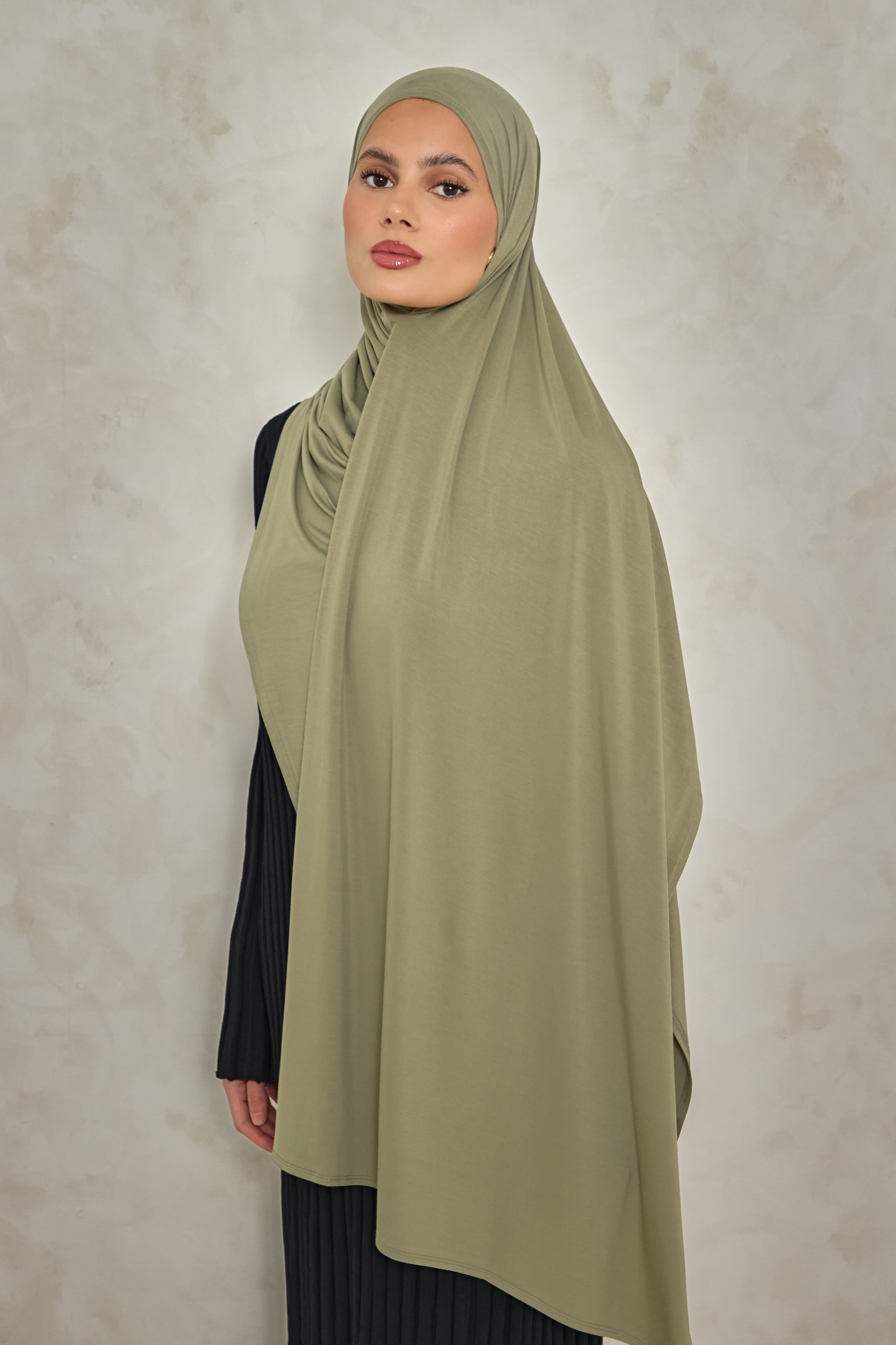 Olive Bamboo Jersey Hijab