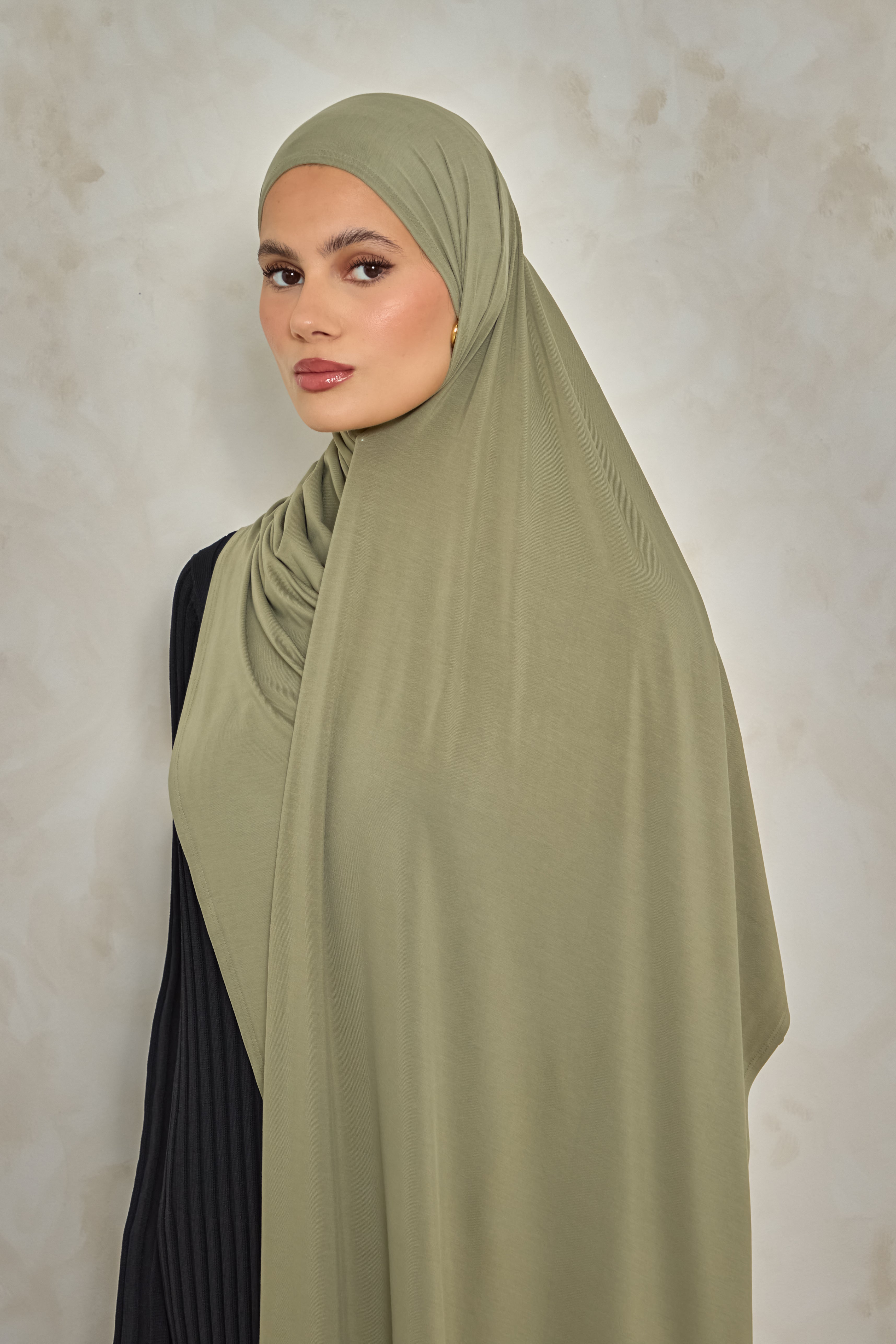 Olive Bamboo Jersey Hijab