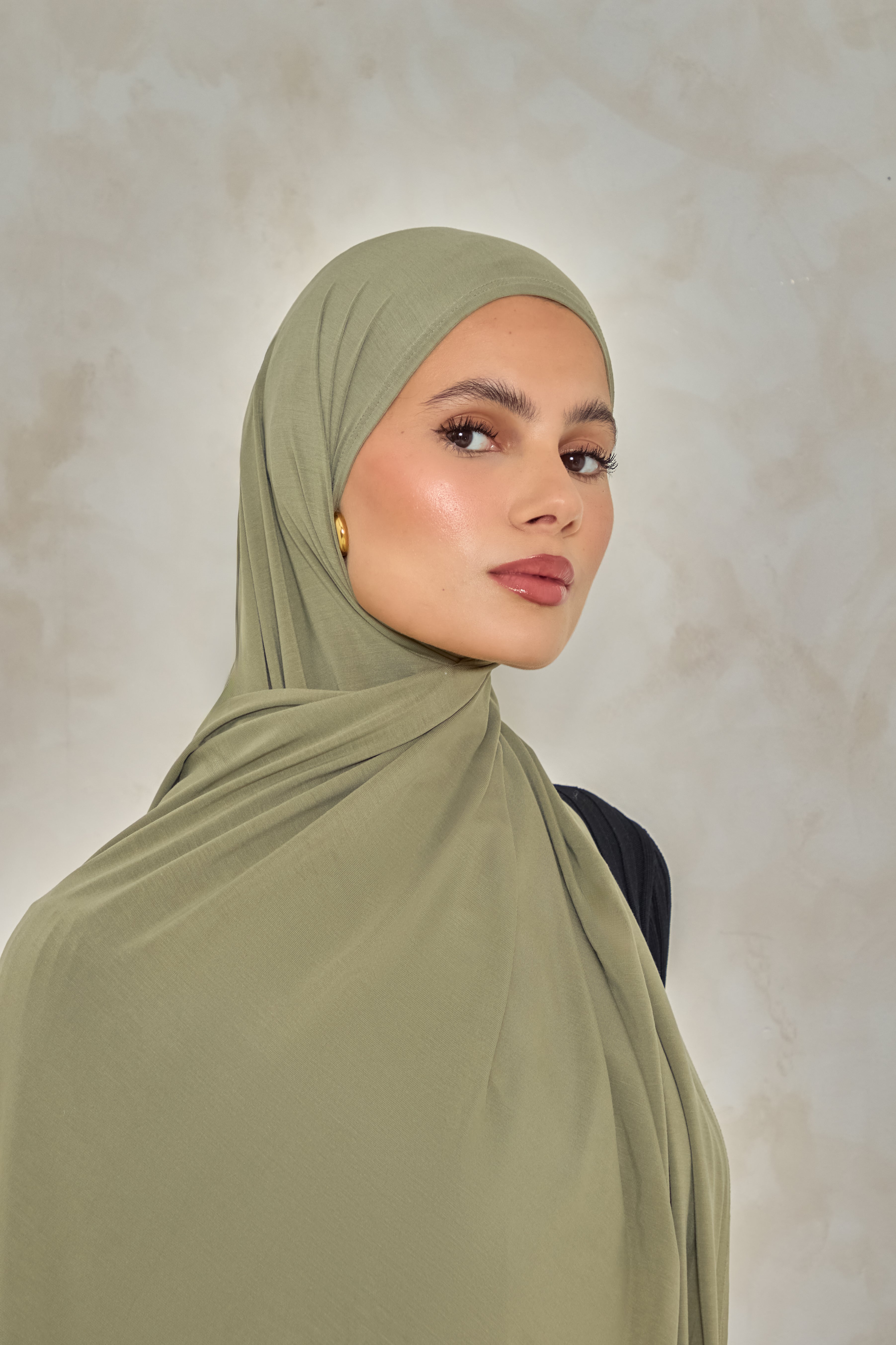 Olive Bamboo Jersey Hijab