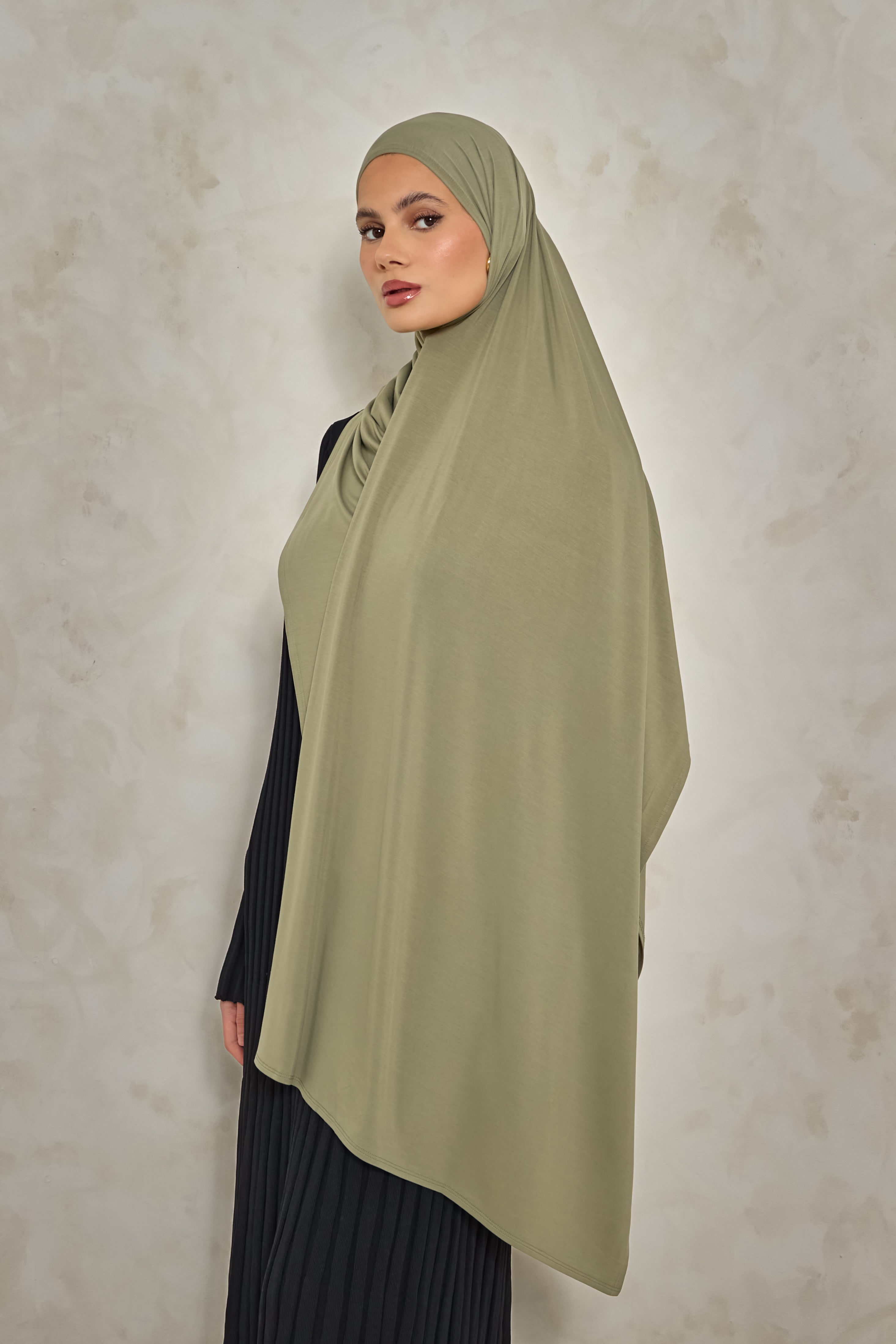 Olive Bamboo Jersey Hijab