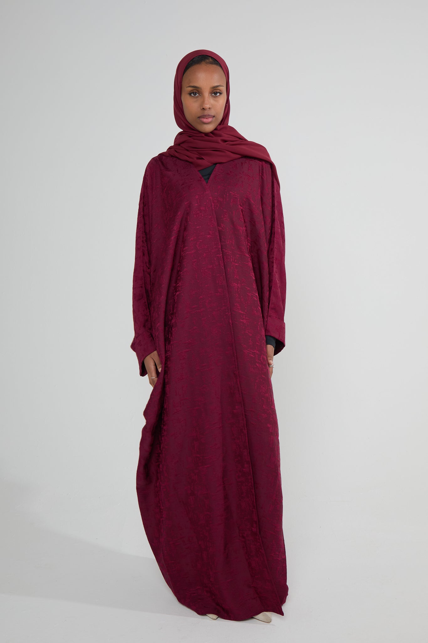 Ruby Jacquard Luxé Wrap Abaya