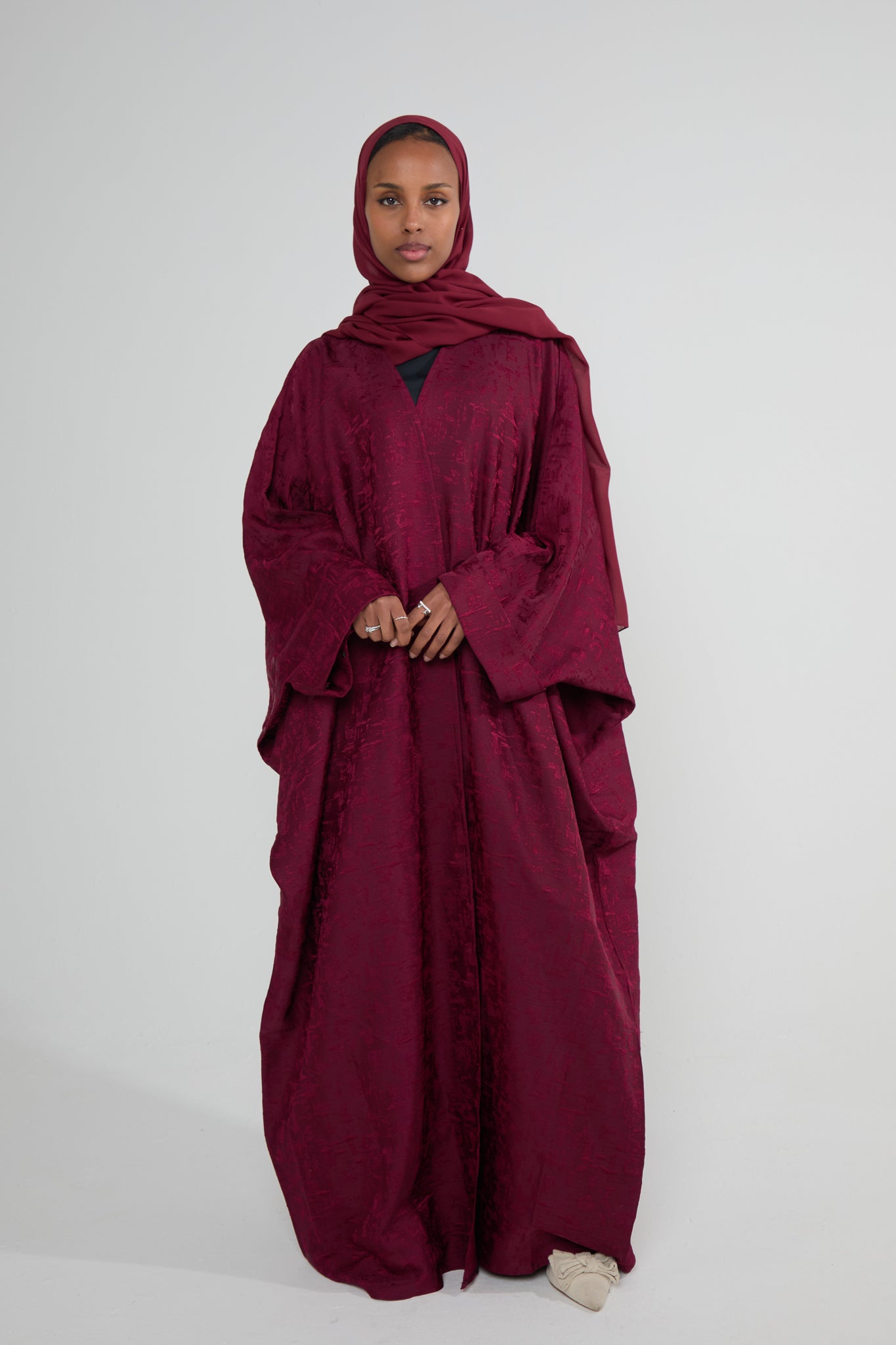 Ruby Jacquard Luxé Wrap Abaya