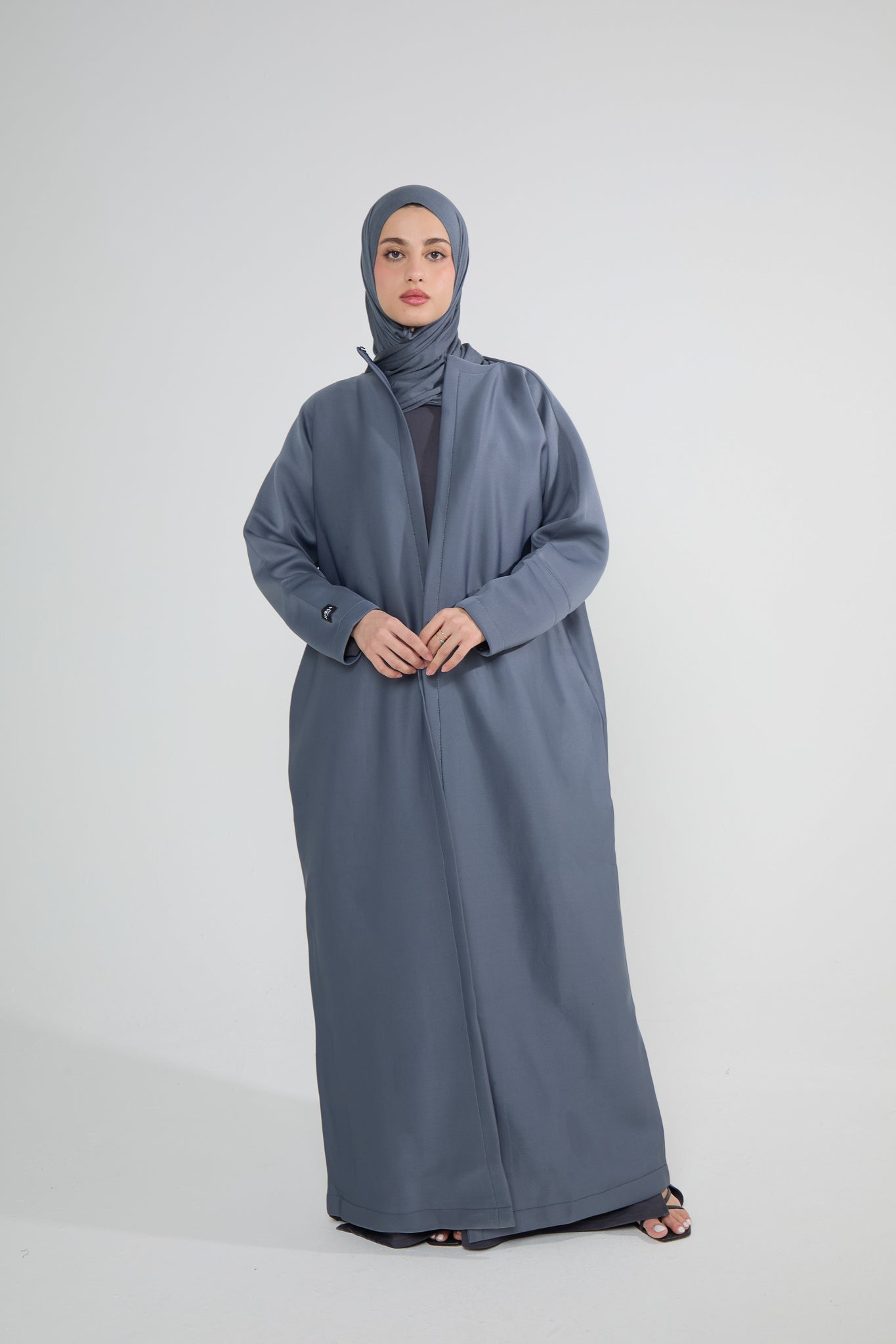 Grey Neoprene Scuba Abaya