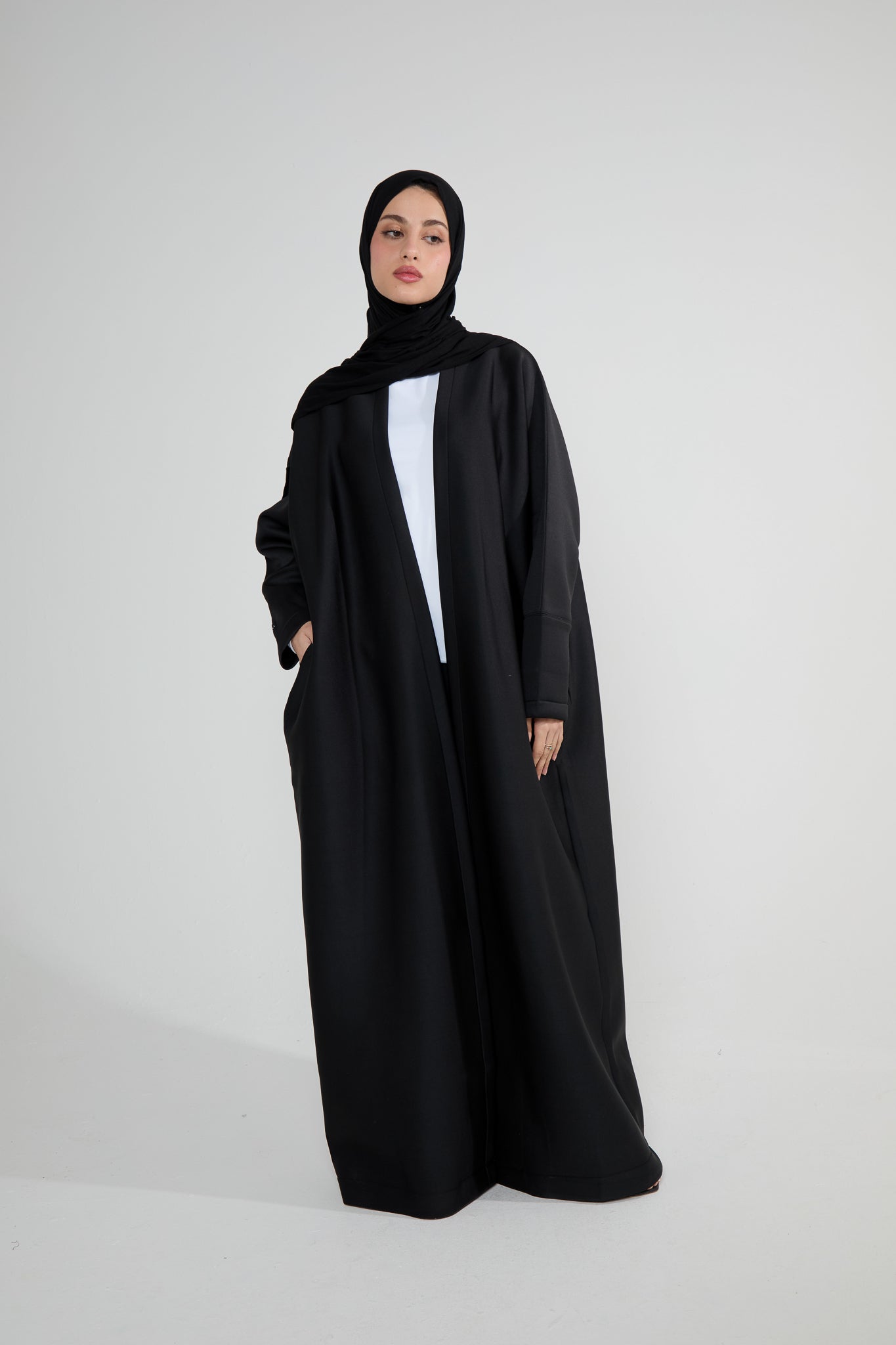 Black Neoprene Scuba Abaya