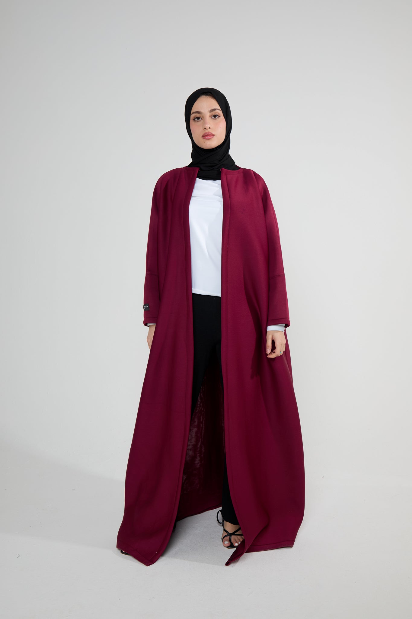 Maroon Neoprene Scuba Abaya