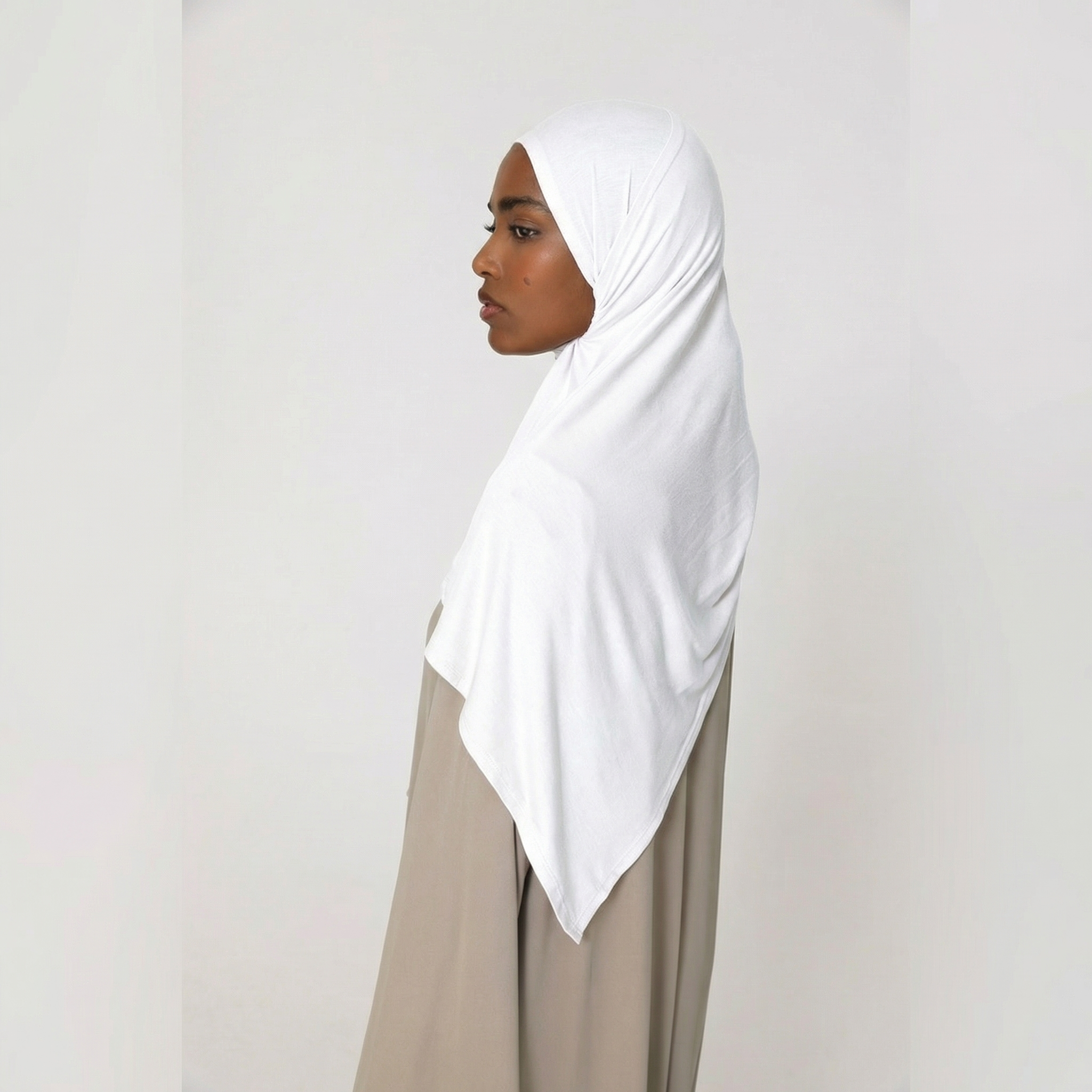 Off White Cotton Jersey Hijab