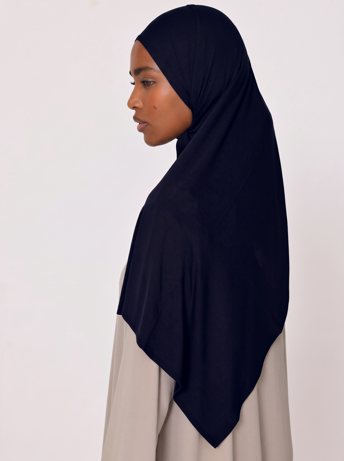 Navy Cotton Jersey Hijab