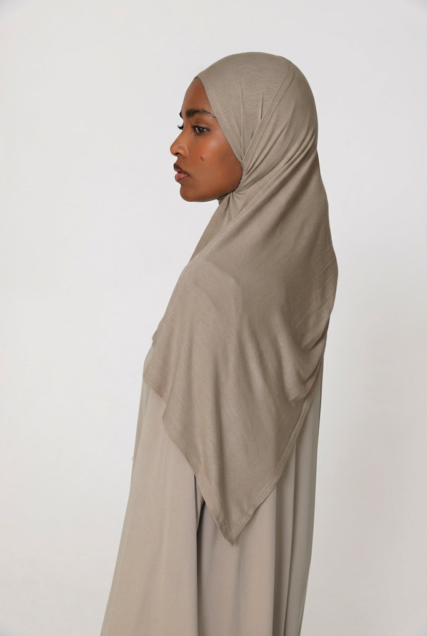 Timber Wolf Cotton Jersey Hijab