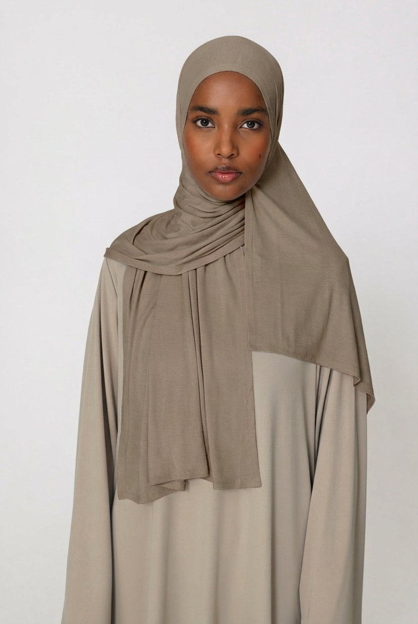 Timber Wolf Cotton Jersey Hijab